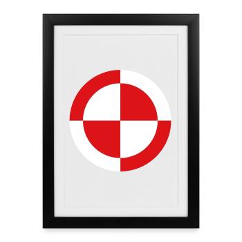 échiquier KOŁO PL Blanc Rouge Pologne Pologne - Affiche encadrée (27 × 37 cm) - noir - Devant