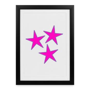 ETOILE. ETOILES. NOËL. CHRISTMAS. JOUR DE L'AN - Affiche encadrée (27 × 37 cm) - noir - Devant
