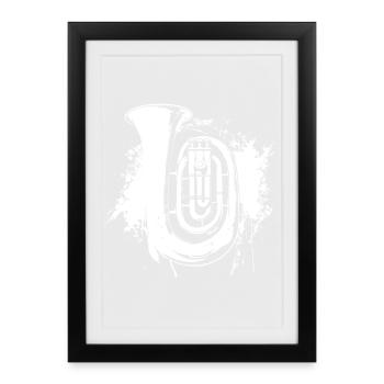 Tuba Graffiti - Affiche encadrée (27 × 37 cm) - noir - Devant