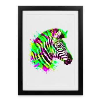 Zèbre - Affiche encadrée (27 × 37 cm) - noir - Devant