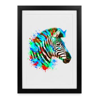 Zebra - Framed poster (27 × 37 cm) - black - Front