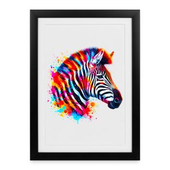 Zebra - Framed poster (27 × 37 cm) - black - Front
