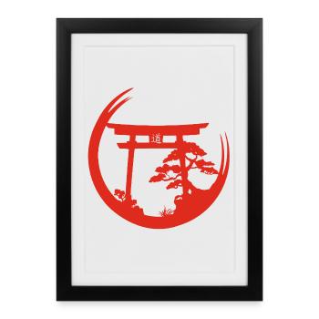 Japanese atmosphere (red) - Framed poster (27 × 37 cm) - black - Front