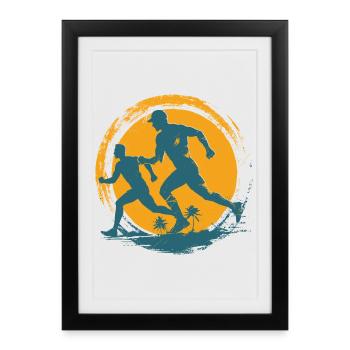 Marathonien - Affiche encadrée (27 × 37 cm) - noir - Devant