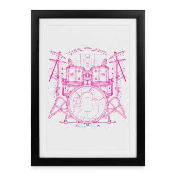 Dessin au trait de piège - Affiche encadrée (27 × 37 cm) - noir - Devant