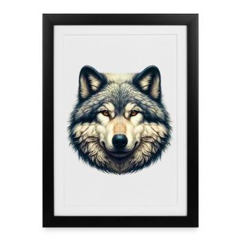 Loup - Affiche encadrée (27 × 37 cm) - noir - Devant