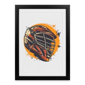 Graphique du casque de crosse - Affiche encadrée (27 × 37 cm) - noir - Devant