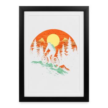 Illustration de VTT - Affiche encadrée (27 × 37 cm) - noir - Devant