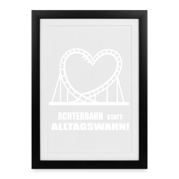 Roller coaster instead of everyday mania - Framed poster (27 × 37 cm) - black - Front