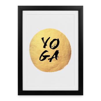Yoga Or Centre Cercle Méditation Concentration - Affiche encadrée (27 × 37 cm) - noir - Devant