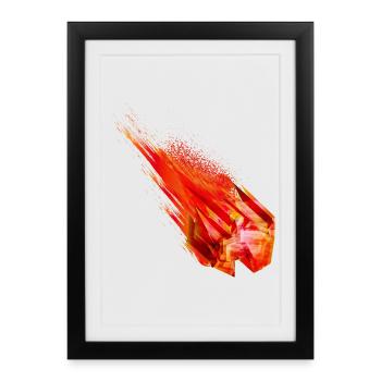 Glowing Asteroid with Fire Tail – Power Design - Framed poster (27 × 37 cm) - black - Front