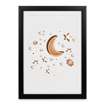 Nuit étoilée de biscuits – Un ciel nocturne doux - Affiche encadrée (27 × 37 cm) - noir - Devant