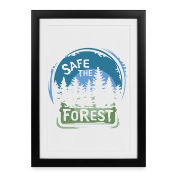 Save the Forest – Sustainable Nature Design - Framed poster (27 × 37 cm) - black - Front