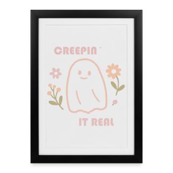 Sweet Ghost Design - Creepin' It Real Retro Look - Affiche encadrée (27 × 37 cm) - noir - Devant