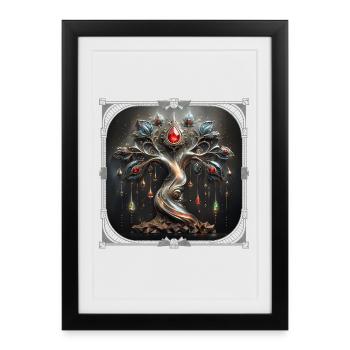 Art Deco design of the Tree of Life. - Framed poster (27 × 37 cm) - black - Front