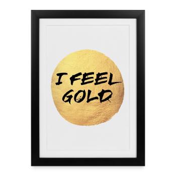 Cercle de yoga d’or Sentiment de soleil Méditation exclusive - Affiche encadrée (27 × 37 cm) - noir - Devant