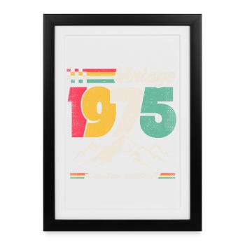 Vintage Limited édition 1975 - Affiche encadrée (27 × 37 cm) - noir - Devant