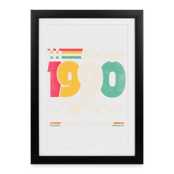 Vintage Limitierte Auflage 1990 - Gerahmtes Poster (27 × 37 cm) - Schwarz - Vorne