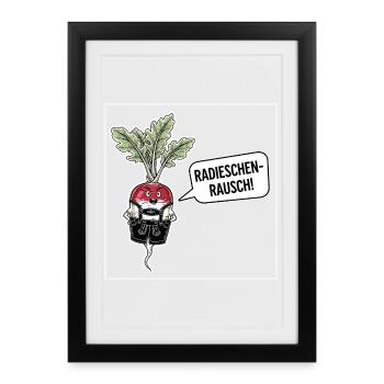 Radish rush ! - Framed poster (27 × 37 cm) - black - Front