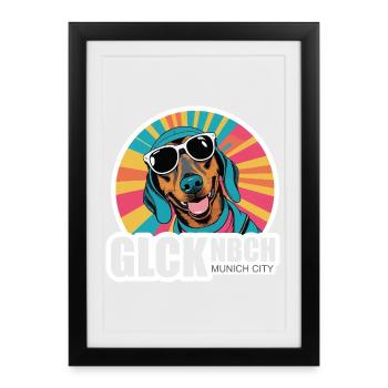 Le quartier de Glockenbach ? Toujours! - Affiche encadrée (27 × 37 cm) - noir - Devant