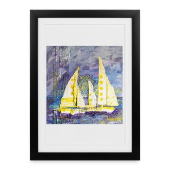 Sailboat - Framed poster (27 × 37 cm) - black - Front