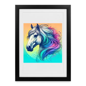 cheval - Affiche encadrée (27 × 37 cm) - noir - Devant