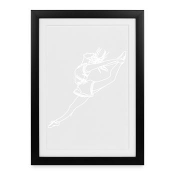 Cheerleadier Mädchen Skizze - Gerahmtes Poster (27 × 37 cm) - Schwarz - Vorne