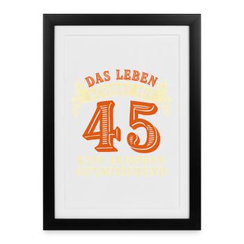 Life begins at 45 for your 45th birthday - Framed poster (27 × 37 cm) - black - Front