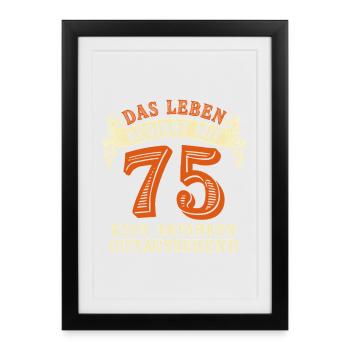 Life begins at 75 for your 75th birthday - Framed poster (27 × 37 cm) - black - Front