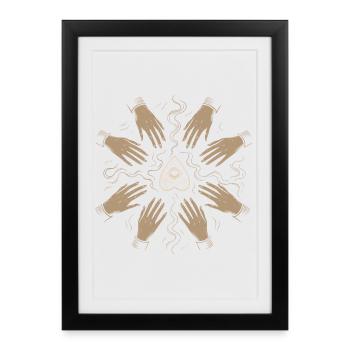 Motif mystique rituel des mains de sorcière de Samhain - Affiche encadrée (27 × 37 cm) - noir - Devant