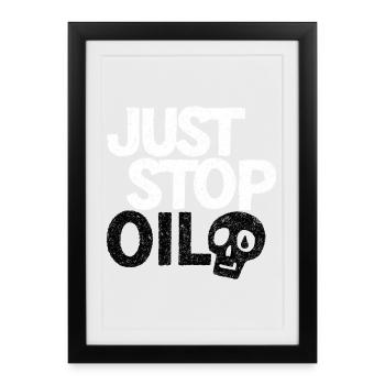 Bold 'Just Stop' Protest Graphic - Framed poster (27 × 37 cm) - black - Front