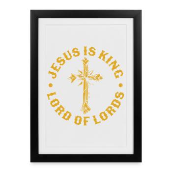 Broken Golden Cross Design - Framed poster (27 × 37 cm) - black - Front