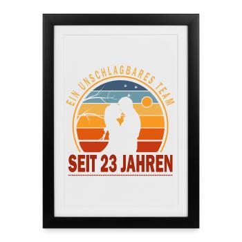 23 Years Unbeatable Team Love Gift Couple - Framed poster (27 × 37 cm) - black - Front