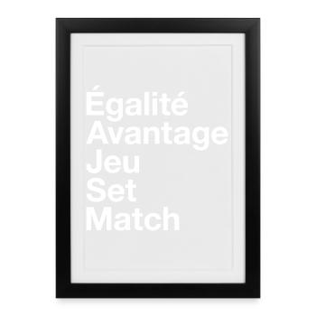 Tennis français - Affiche encadrée (27 × 37 cm) - noir - Devant