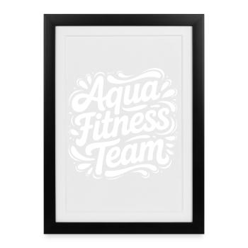 Aquafitness Team Lettering - Framed poster (27 × 37 cm) - black - Front