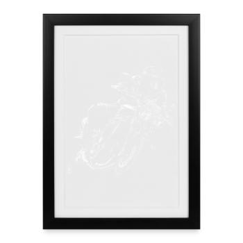 motorcycle - Framed poster (27 × 37 cm) - black - Front