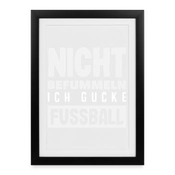 Drôle de Football Football Fan Cadeau - Affiche encadrée (27 × 37 cm) - noir - Devant