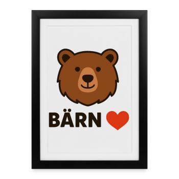 Bärn im Härz - for Bernese with a heart - Framed poster (27 × 37 cm) - black - Front