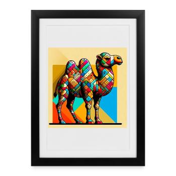 chameau - Affiche encadrée (27 × 37 cm) - noir - Devant