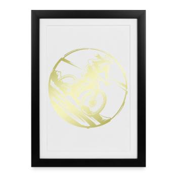 Vélo de montagne Silhouette de vélo - Affiche encadrée (27 × 37 cm) - noir - Devant
