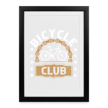 Radfahrer Mountainbike Fahrrad - Gerahmtes Poster (27 × 37 cm) - Schwarz - Vorne