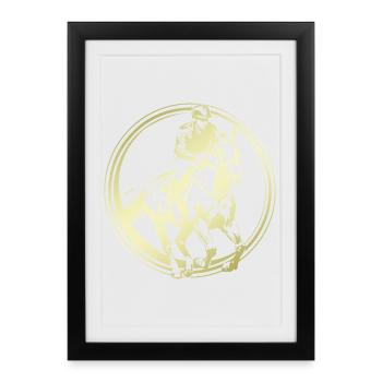Silhouette de cheval d’équitation - Affiche encadrée (27 × 37 cm) - noir - Devant