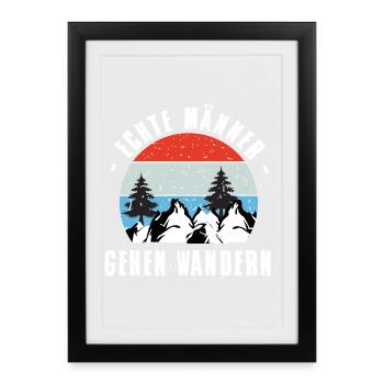 Hiking Sayings Hiker Hiking Outfits - Framed poster (27 × 37 cm) - black - Front