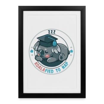 Koalafied à la sieste - Affiche encadrée (27 × 37 cm) - noir - Devant