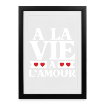 Life and Love Red Hearts - Framed poster (27 × 37 cm) - black - Front