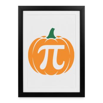 Pi Pumpkin Halloween Tee - Framed poster (27 × 37 cm) - black - Front