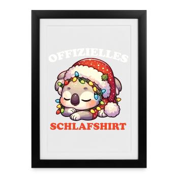 Official Sleep Shirt Christmas Koala - Framed poster (27 × 37 cm) - black - Front