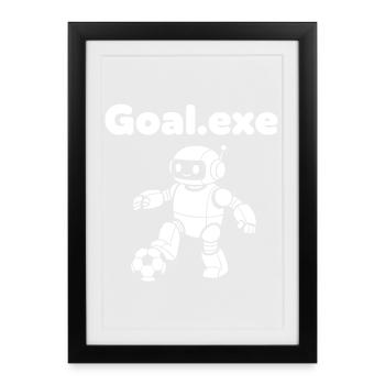 Robot de football robot - Affiche encadrée (27 × 37 cm) - noir - Devant