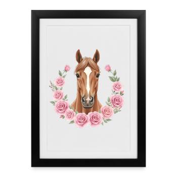 brown horse - Framed poster (27 × 37 cm) - black - Front
