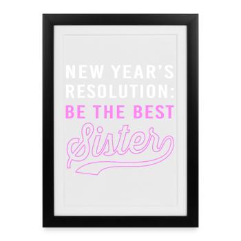 Sexe Révélation Réveillon Nouvel An Nouvel An - Affiche encadrée (27 × 37 cm) - noir - Devant